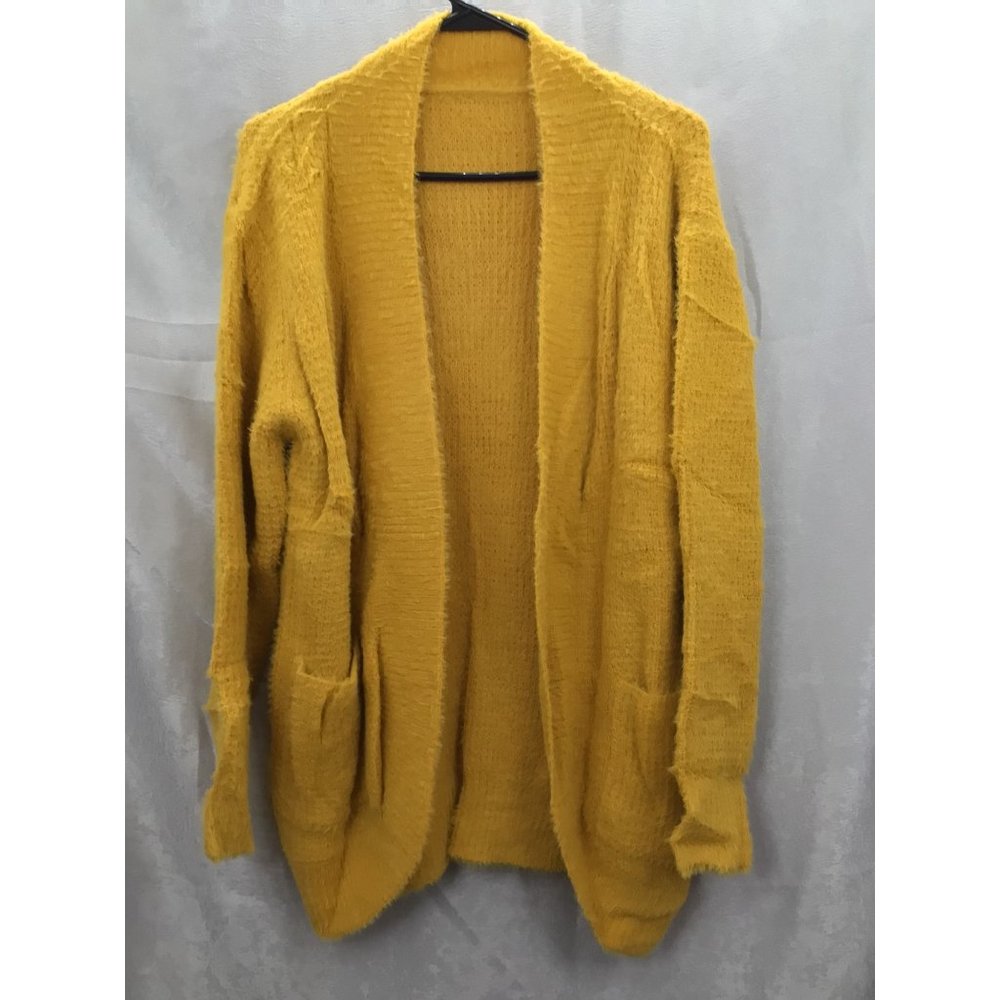 SySea Women's Cardigans Open Front Long Sleeve Fuzzy Knit XL Sweater W/Pockets N